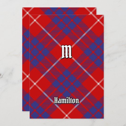 Clan Hamilton Red Tartan Kaart (Voorkant / Achterkant)