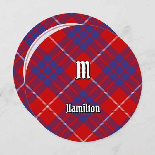 Clan Hamilton Red Tartan Kaart (Voorkant / Achterkant)
