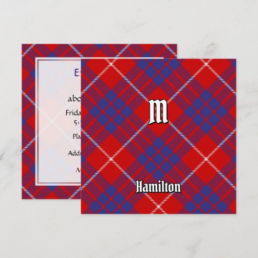 Clan Hamilton Red Tartan Kaart (Voorkant / Achterkant)