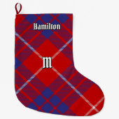 Clan Hamilton Red Tartan Kerstmis stoppen Grote Kerstsok (Voorkant)