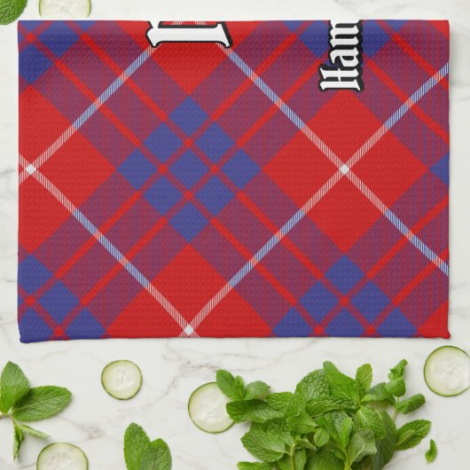 Clan Hamilton Red Tartan Kitchen Towel Theedoek (Gevouwen)