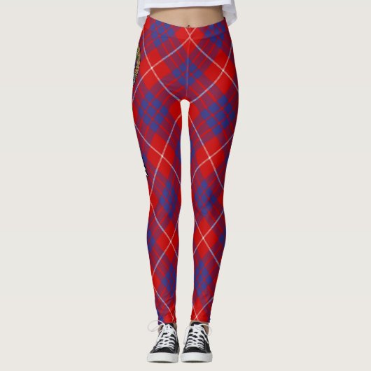 Clan Hamilton Red Tartan Leggings (Voorkant)
