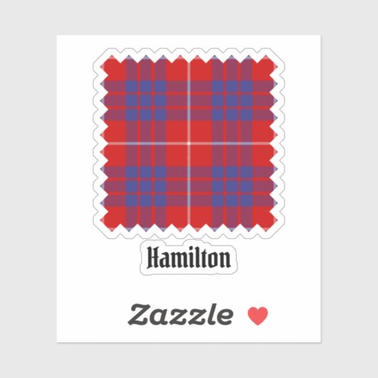 Clan Hamilton Red Tartan Sticker (Vel)