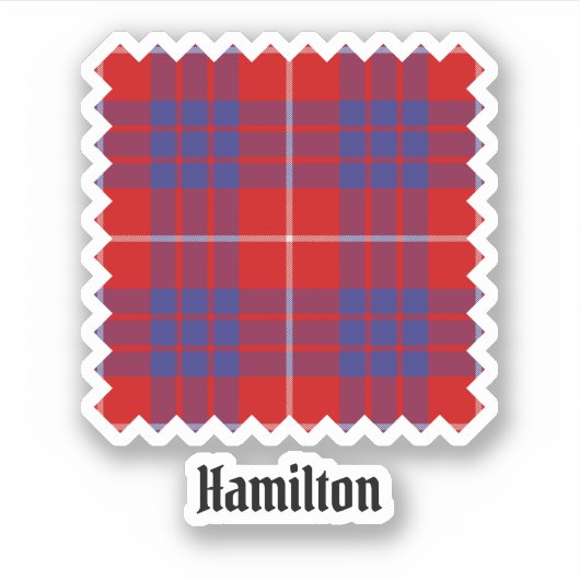 Clan Hamilton Red Tartan Sticker (Voorkant)