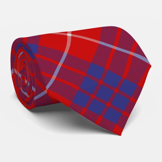 Clan Hamilton Red Tartan Stropdas (Opgerold)
