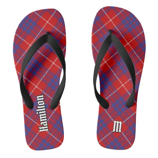 Clan Hamilton Red Tartan Teenslippers (Voetbed)