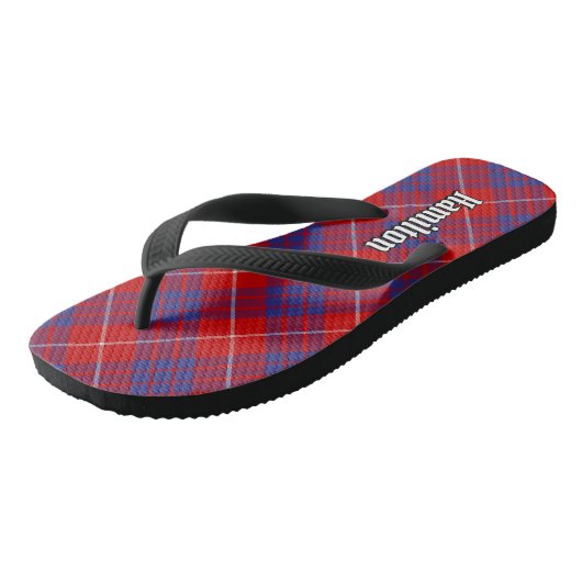 Clan Hamilton Red Tartan Teenslippers (Schuin)