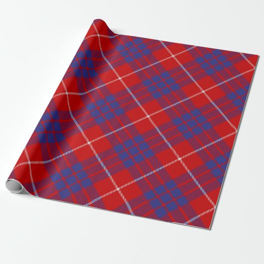 Clan Hamilton Red Tartan Wrapping Paper Cadeaupapier (Uitgerold)