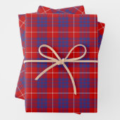 Clan Hamilton Red Tartan Wrapping Paper Sheets (In situ)