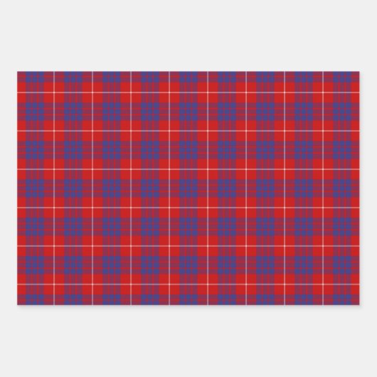 Clan Hamilton Red Tartan Wrapping Paper Sheets (Voorkant)