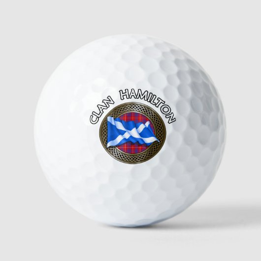 Clan Hamilton Schotse Knoop & Vlag Golfballen (Voorkant)