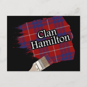 Clan Hamilton Schotse Tartan Kwast Briefkaart
