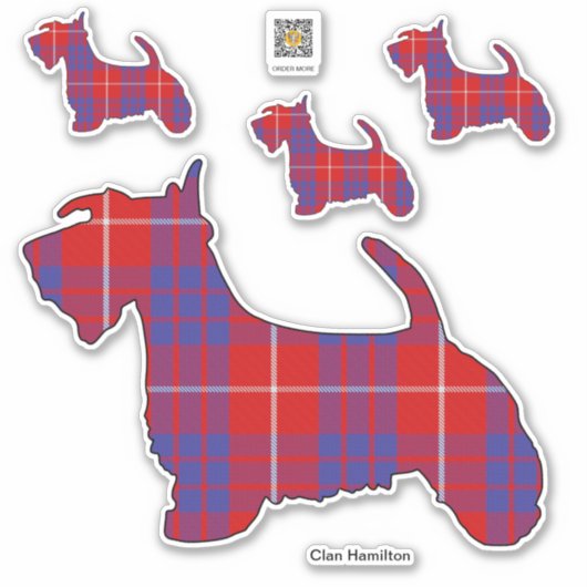 Clan Hamilton Scottie Sticker (Voorkant)