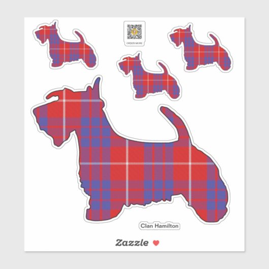 Clan Hamilton Scottie Sticker (Vel)