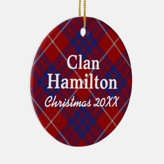 Clan Hamilton Scottish Tartan Keramisch Ornament (Rechts)