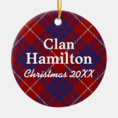 Clan Hamilton Scottish Tartan Keramisch Ornament (Voorkant)
