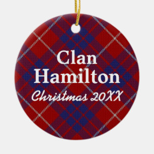 Clan Hamilton Scottish Tartan Keramisch Ornament