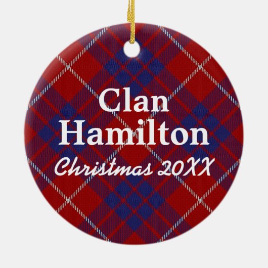 Clan Hamilton Scottish Tartan Keramisch Ornament (Achterkant)