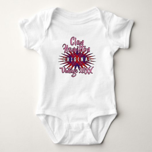 Clan Hamilton Tartan Burst  geboortejaar Romper (Voorkant)