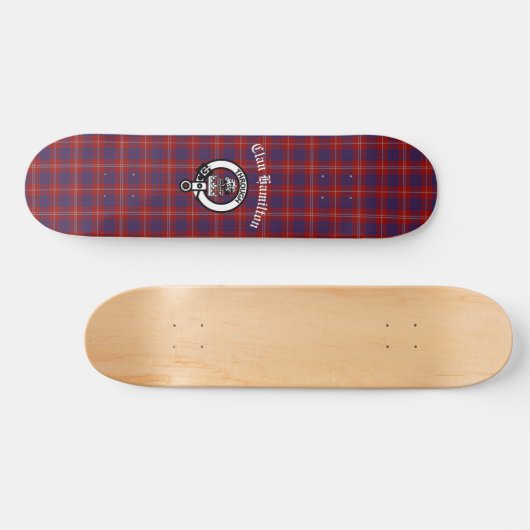 Clan Hamilton Tartan en Crest Badge Persoonlijk Skateboard (Horizontaal)