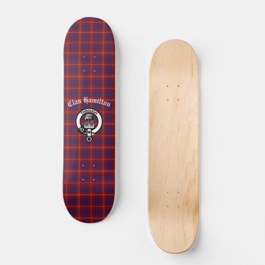 Clan Hamilton Tartan en Crest Badge Persoonlijk Skateboard (Voorkant)