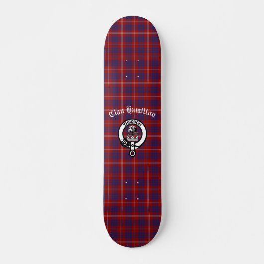Clan Hamilton Tartan en Crest Badge Persoonlijk Skateboard (Voorkant)