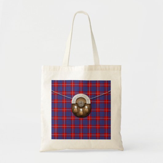 Clan Hamilton Tartan en Sporran Tote Bag (Voorkant)