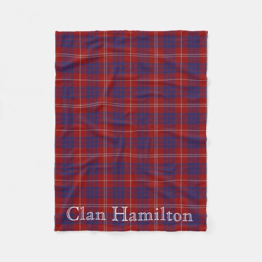 Clan Hamilton Tartan Fleece Blanket (Voorkant)