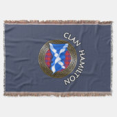 Clan Hamilton Tartan Knot & Flag Deken (Voorkant)