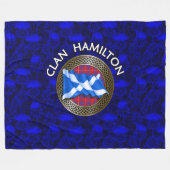Clan Hamilton Tartan Knot & Flag Fleece Deken (Voorkant (Horizontaal))