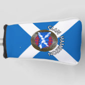 Clan Hamilton Tartan Knot & Flag Golfheadcover (Voorkant)