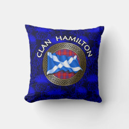 Clan Hamilton Tartan Knot & Flag Kussen