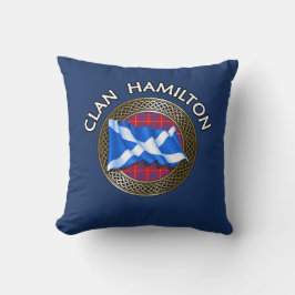 Clan Hamilton Tartan Knot & Flag Kussen