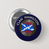 Clan Hamilton Tartan Knot & Flag Ronde Button 5,7 Cm (Voorkant /achterkant)