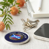 Clan Hamilton Tartan Knot & Flag Sleutelhanger (Zijkant)