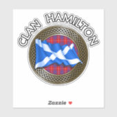 Clan Hamilton Tartan Knot & Flag Sticker (Vel)