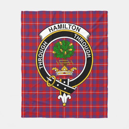 Clan Hamilton Tartan Pset Fleece Deken (Voorkant)