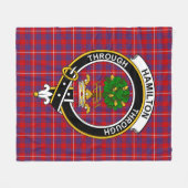Clan Hamilton Tartan Pset Fleece Deken (Voorkant (Horizontaal))