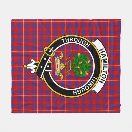 Clan Hamilton Tartan Pset Fleece Deken (Voorkant (Horizontaal))
