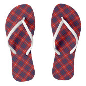 Clan Hamilton Tartan Rood en Blauw Plaid Teenslippers (Voetbed)