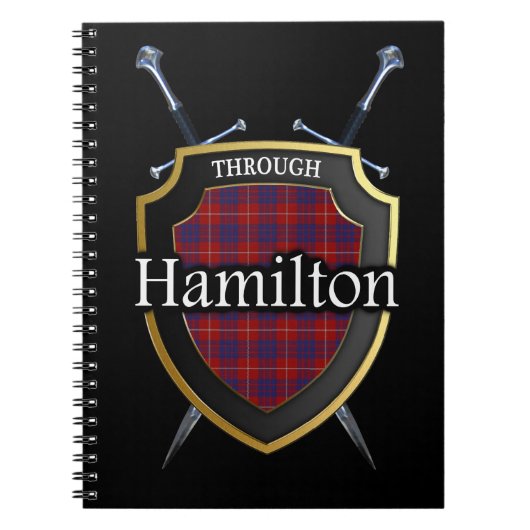 Clan Hamilton Tartan Shield & Swords Notitieboek (Voorkant)