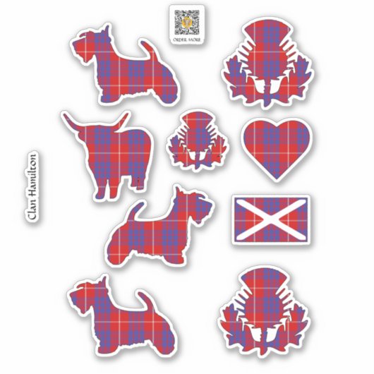 Clan Hamilton Tartan Sticker (Voorkant)