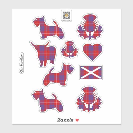 Clan Hamilton Tartan Sticker (Vel)