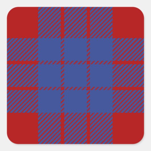 Clan Hamilton Tartan Vierkante Sticker (Voorkant)