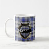 Clan Hannah Hannay Tartan Shield Crossed Swords Koffiemok (Links)