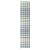 Clan Hannay Blauw en Wit Schots Tartan Korte Tafelloper (Voorkant)