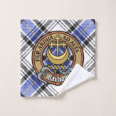 Clan Hannay Crest over Tartan Bad Handdoek (Wasdoekje)