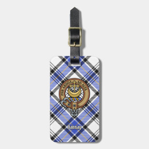 Clan Hannay Crest over Tartan Bagagelabel