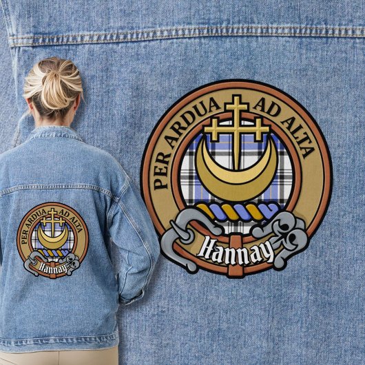 Clan Hannay Crest over Tartan Denim Jacket