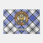 Clan Hannay Crest over Tartan Deurmat (Voorkant)